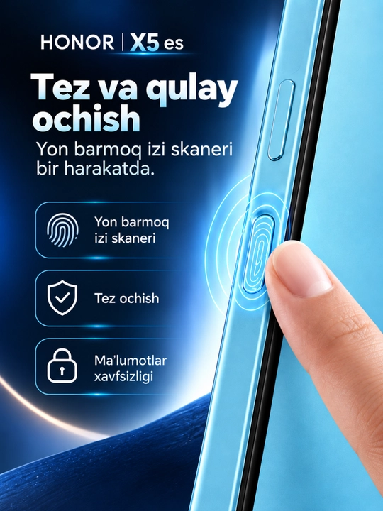 Смартфон HONOR X5es, 6.9 экран 90 Гц, 6000 мАч батарея, 4+4/64-128 ГБ, 13 МП камера