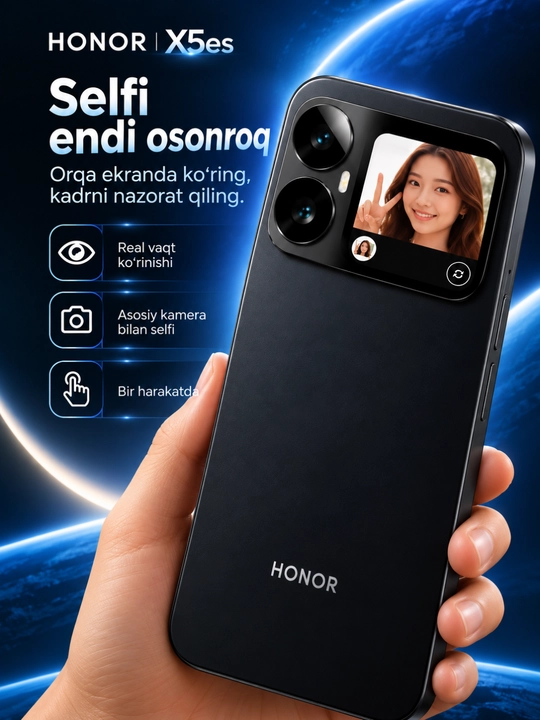 Смартфон HONOR X5es, 6.9 экран 90 Гц, 6000 мАч батарея, 4+4/64-128 ГБ, 13 МП камера