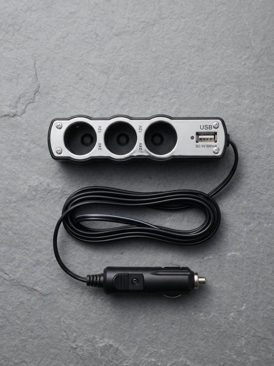 Avtomobil ulagichi (razvetvitel) WF-0120, 3 ta transport uyasi va 1 ta USB port, 12V/24V