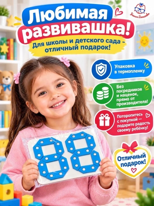 Yog'och mozaika raqamli bolalar uchun