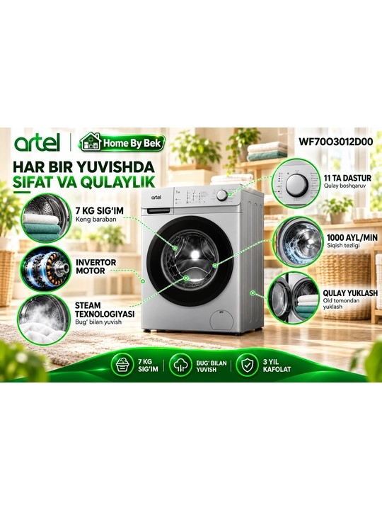 Avtomat Kir yuvish moshinasi ARTEL WF70O3012D00