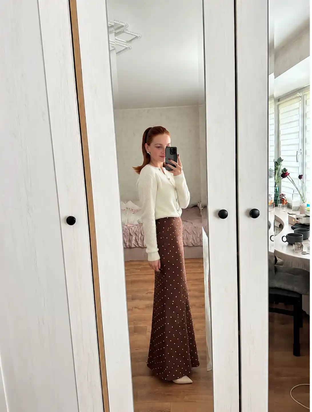 Ayollar uchun no‘xat gulli maksi yubka Salistex