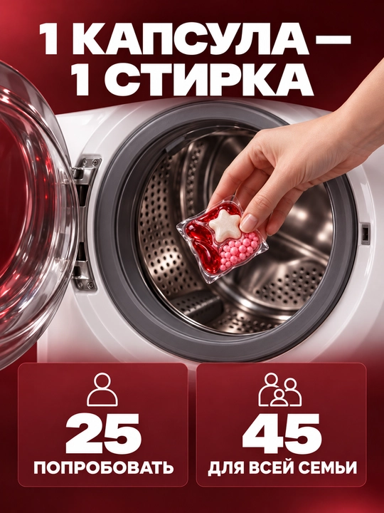 Парфюмированные концентрированные капсулы для стирки Antabax Romantic Collection, 25-45 шт
