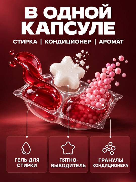 Парфюмированные концентрированные капсулы для стирки Antabax Romantic Collection, 25-45 шт