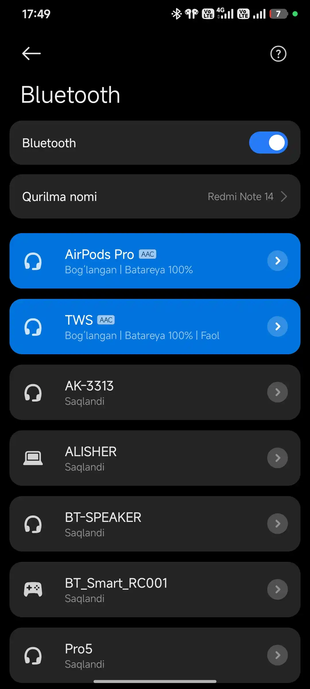 Simsiz quloqchinlar A.Pods Pro 3 Lux — Sensor ekran, Shovqinni bosish, Bluetooth 5.4