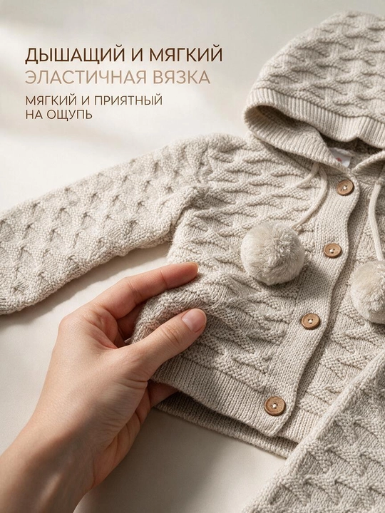 Вязаный комплект для новорожденных