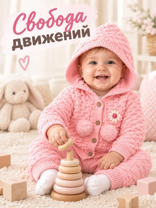 Вязаный комплект для новорожденных