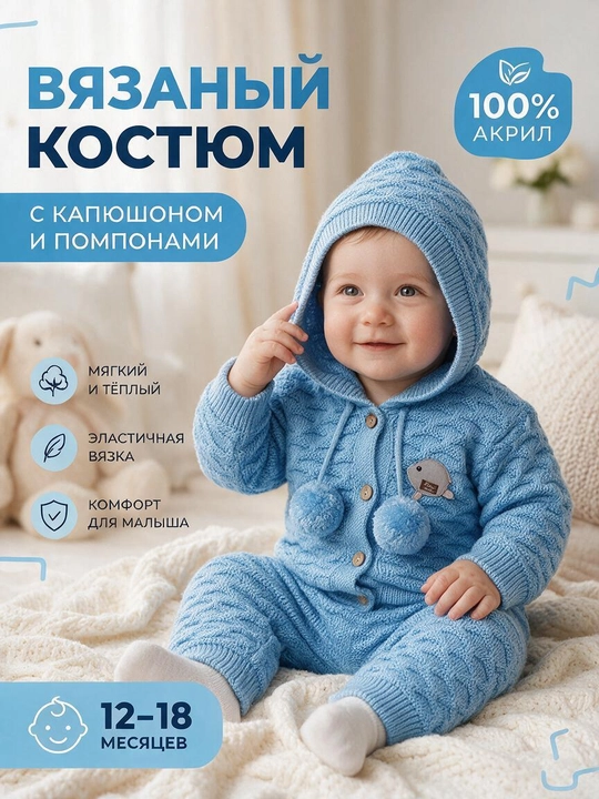 Вязаный комплект для новорожденных - 