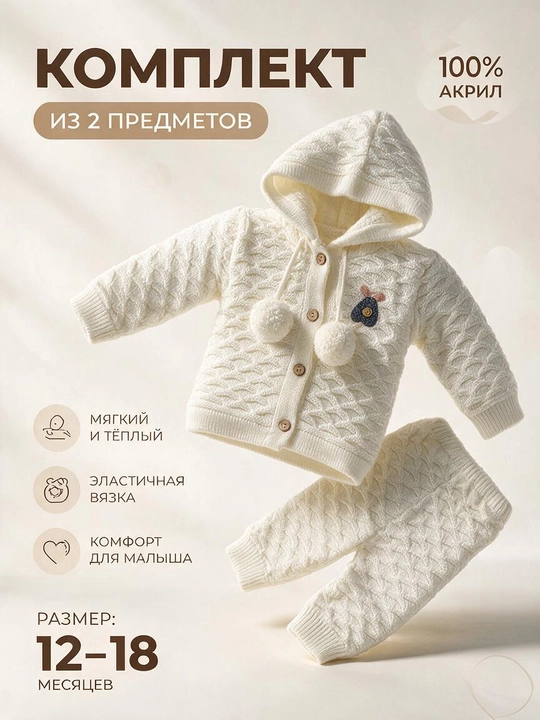 Вязаный комплект для новорожденных