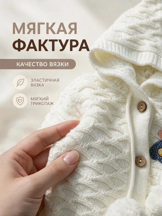 Вязаный комплект для новорожденных