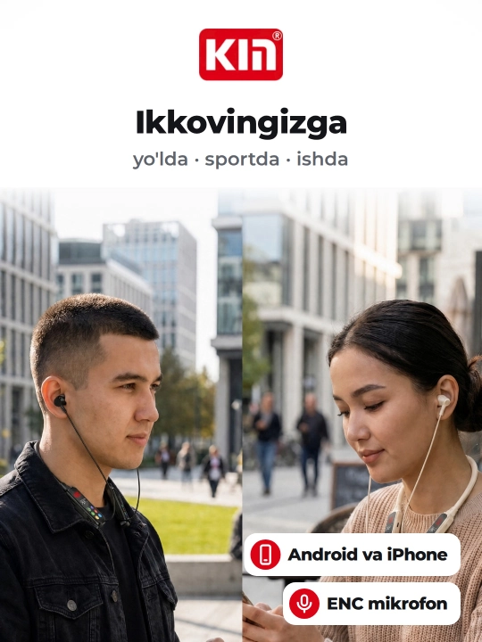 Беспроводные наушники KIN KL100 Bluetooth 5.4 1100 mAh ENC микрофон с шейным ободком