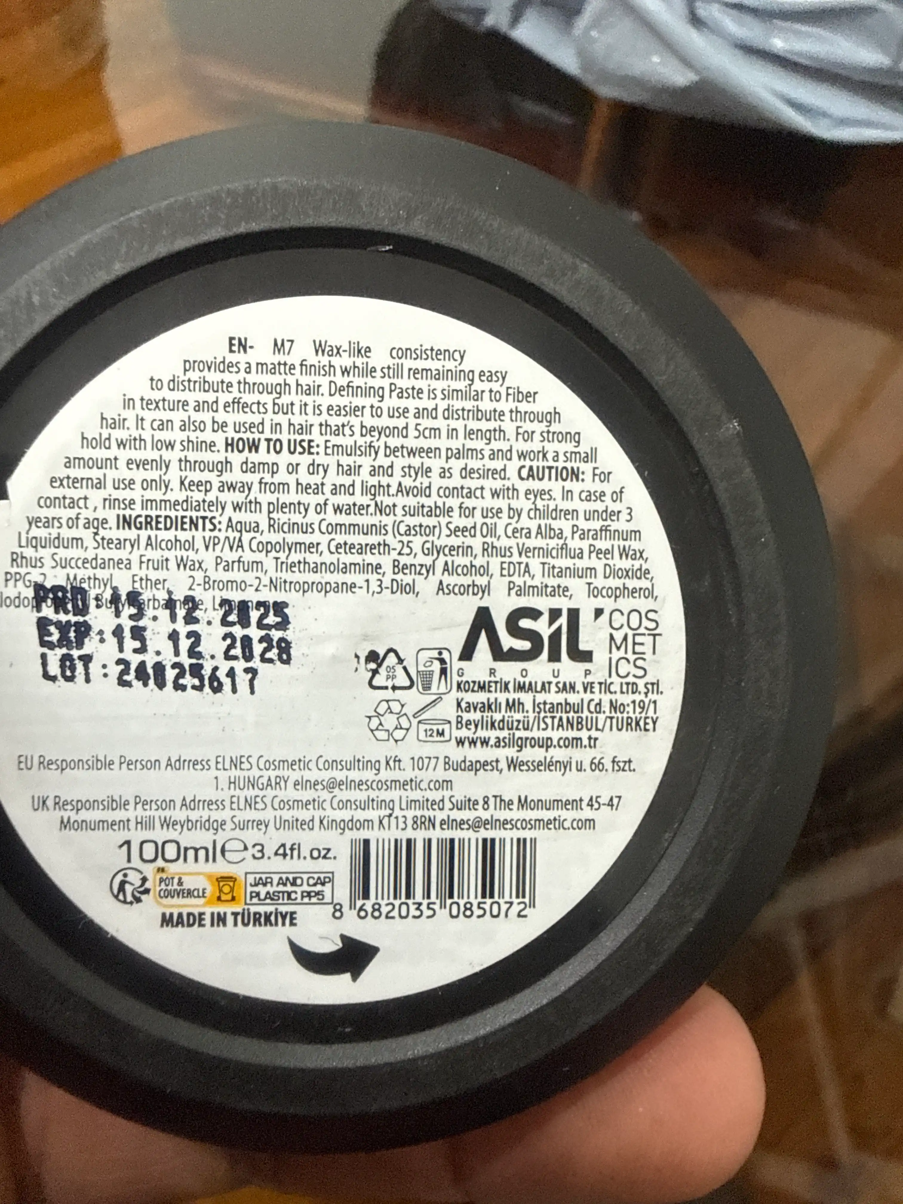 NISHMAN Soch turmaklash uchun pasta, 100 ml