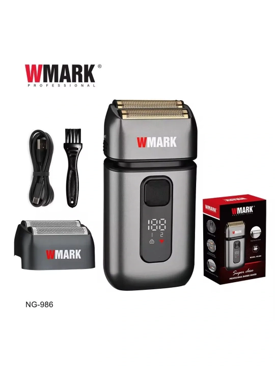 Soqol olish mashinasi WMARK o‘rnatilgan trimmer bilan, simsiz shaver