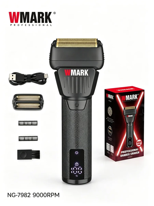 Soqol olish mashinasi WMARK o‘rnatilgan trimmer bilan, simsiz shaver