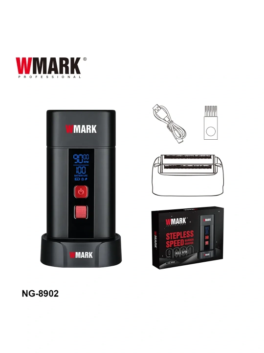 Soqol olish mashinasi WMARK o‘rnatilgan trimmer bilan, simsiz shaver