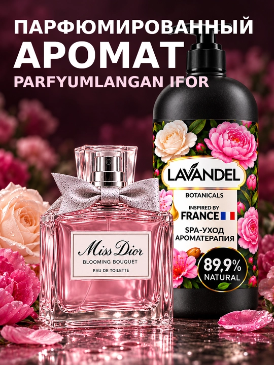 Parfyumeriyali dush geli "LAVANDEL", 1000 ml