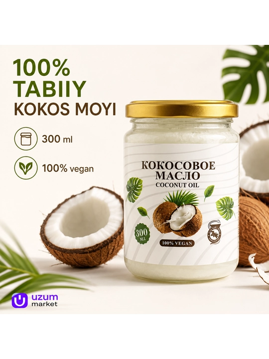 100% tabiiy kokos moyi, 300 ml