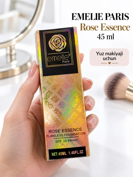 Тональный крем Emelie Paris Rose Essence Flawless Foundation, 45 мл - 