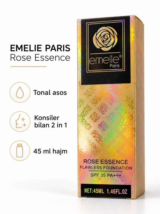 Тональный крем Emelie Paris Rose Essence Flawless Foundation, 45 мл
