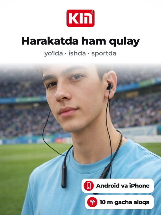 Беспроводная гарнитура KIN KL02, Bluetooth, 5 часов работы, подключение 2 устройств