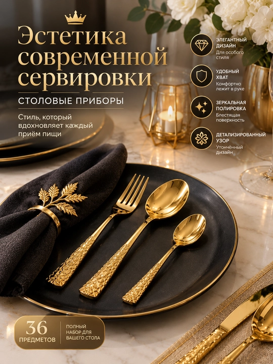 Набор столовых приборов, на 36 предметов