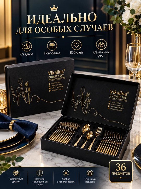 Набор столовых приборов, на 36 предметов