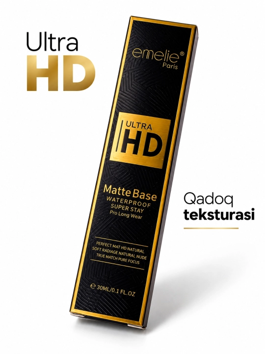 Тональный крем Emelie Paris Ultra HD Matte Base, водостойкий, 30 мл
