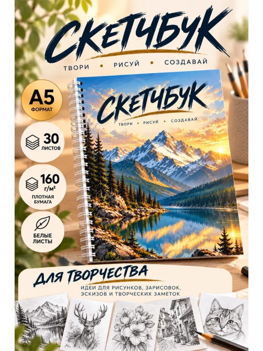 A5 formatidagi professional spiral rasm daftari, rassomlar uchun daftar