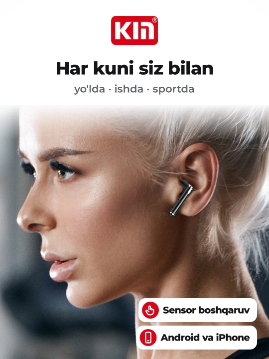 Беспроводные наушники KIN KL55, Bluetooth 5.3, сенсорное управление, микрофон, 6 цветов