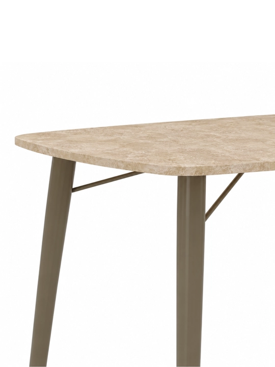 AIKO Geneva oshxona stoli, 6 kishilik, ovqatlanish stoli, metall karkas, 120 x 80 sm
