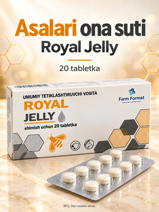 Маточное молочко Royal Jelly с экстрактом ромашки, 20 таблеток для рассасывания - 