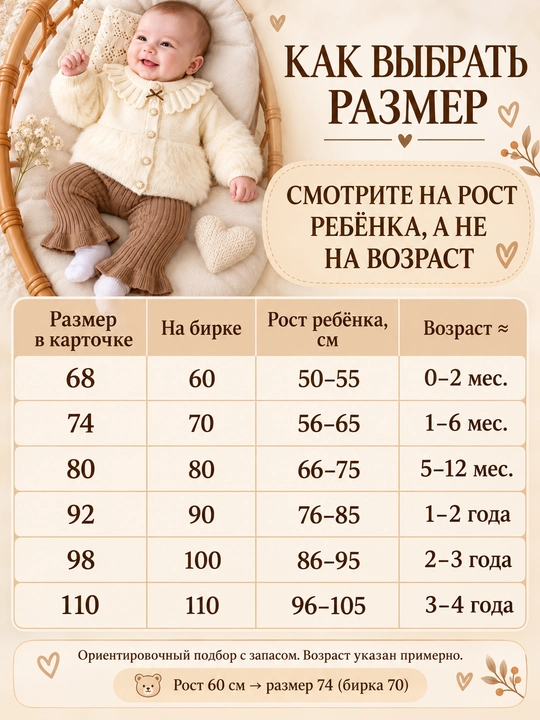 Комплект одежды вязанный детский, для новорожденной девочки
