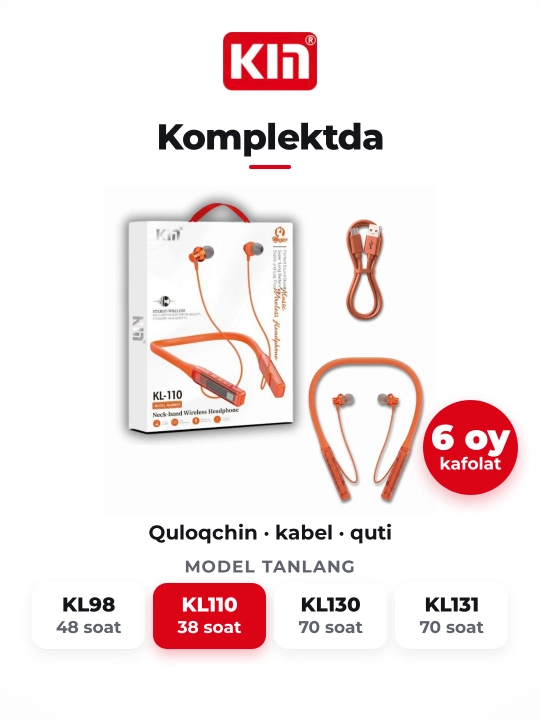 Беспроводные наушники KIN KL110 neckband 38 часов Bluetooth TF-карта микрофон