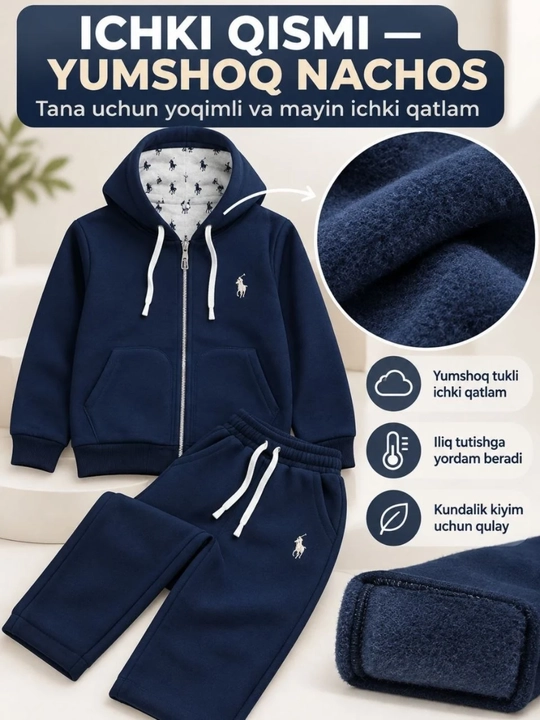 O‘smir o‘g‘il bolalar uchun sport kostyumi