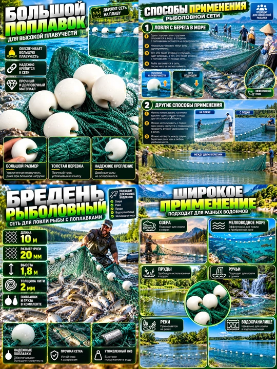 Сеть лесочная для рыбалки и защиты от птиц