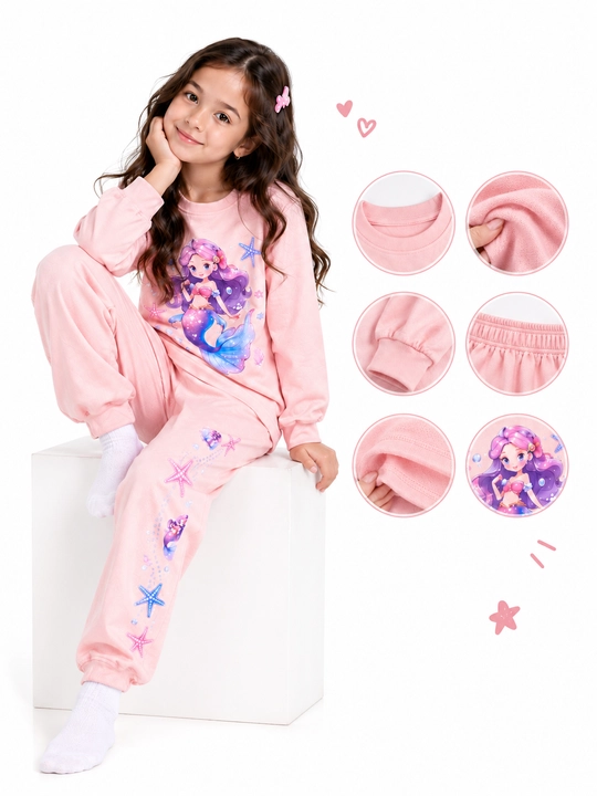 Qizchalar uchun pijama,2 ta to'plam,yumshoq uyqu kiyimi,2-3-4-5 yoshli qizlar uchun