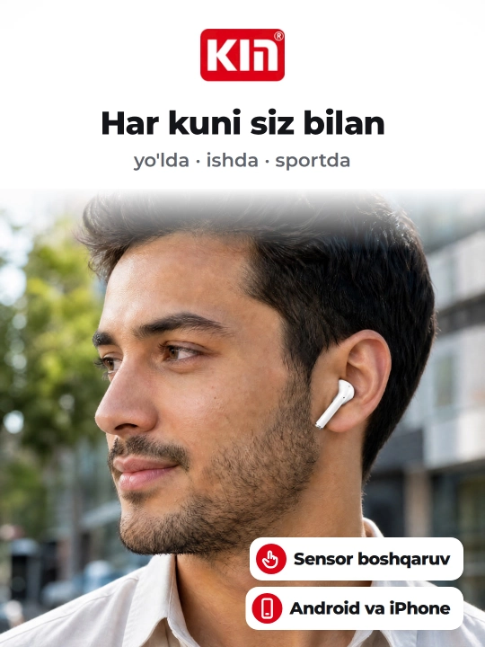 Беспроводные наушники KIN KL68 TWS Bluetooth с микрофоном, сенсорные, 400 мАч