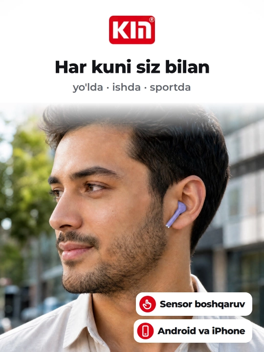 Беспроводные наушники KIN KL68 TWS Bluetooth с микрофоном, сенсорные, 400 мАч
