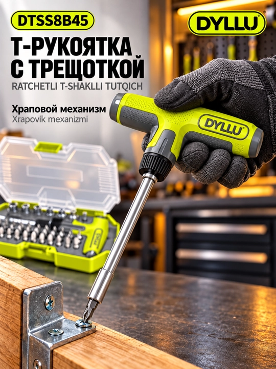 Набор бит и торцевых головок DYLLU DTSS8B45, 45 предметов, с трещоткой
