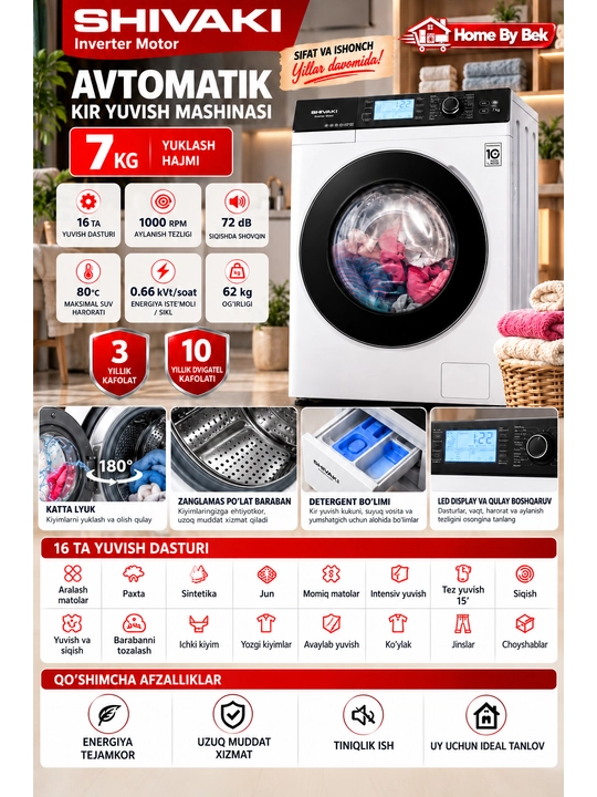 Стиральная машина SHIVAKI WF70L0505K - 