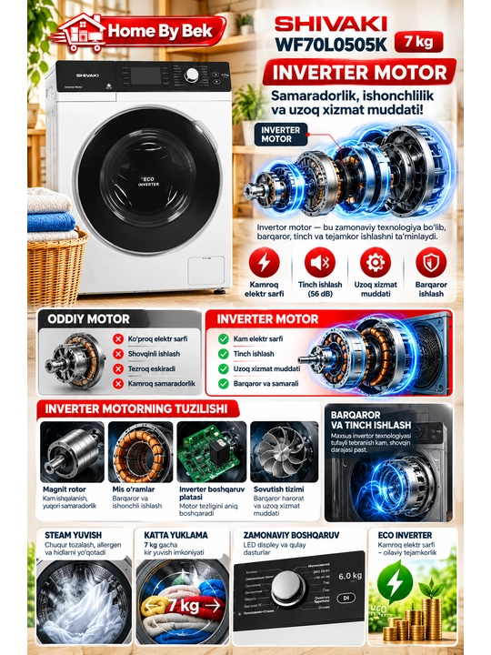 Стиральная машина SHIVAKI WF70L0505K