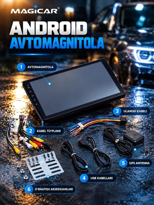 Kenwood monitor, avto Monitor — Android, Wi-Fi, 4/64 GB, universal ekran