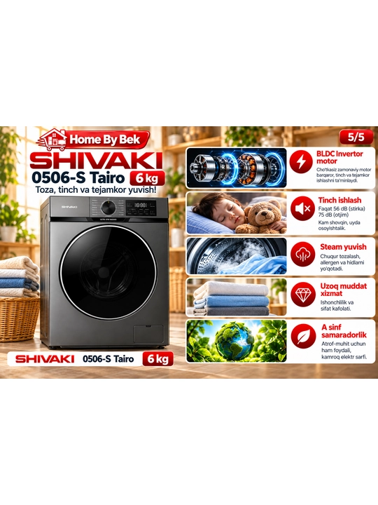 Стиральная машина SHIVAKI 0506-S Tairo