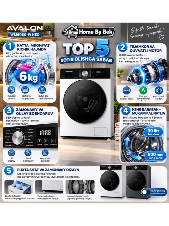 Стиральная машина AVALON WM6060 W Neo