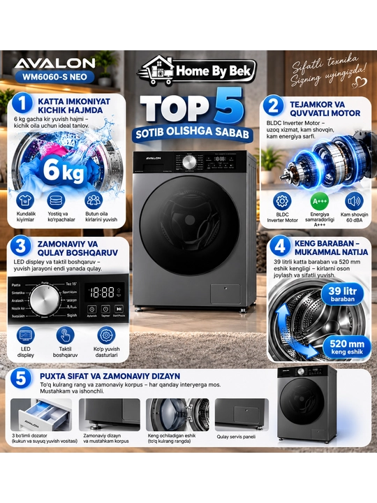 Стиральная машина AVALON WM6060-S NEO