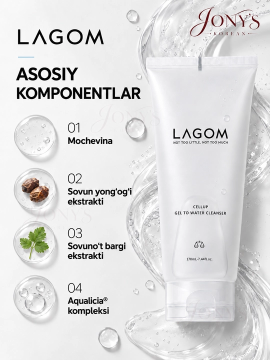 Yuzni yuvish uchun penka, barcha turdagi teri uchun, LAGOM