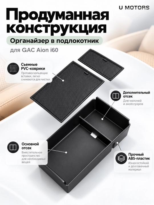 Органайзер, ящик в подлокотник для GAC AION i60