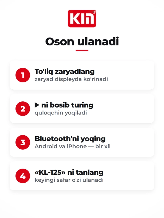 KIN KL125 - Беспроводные Bluetooth наушники с FM радио, TF картой и шейным ободом