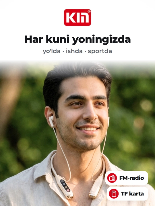 KIN KL125 - Беспроводные Bluetooth наушники с FM радио, TF картой и шейным ободом