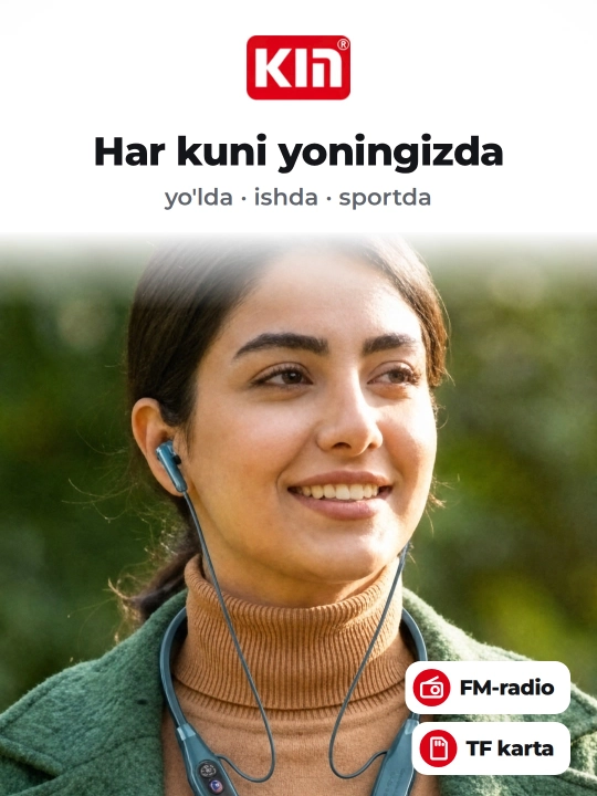 KIN KL125 - Беспроводные Bluetooth наушники с FM радио, TF картой и шейным ободом